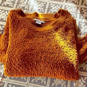 Cozy Orange Crew Neck Sweater